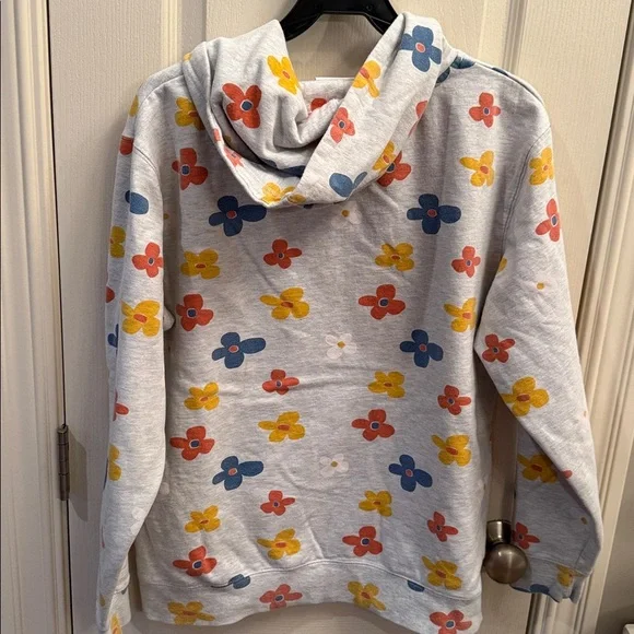 BSR by Samii Ryan Sweatshirt Womens S Gray Whimsical Flower Power Cotton Blend - Picture 5 of 5